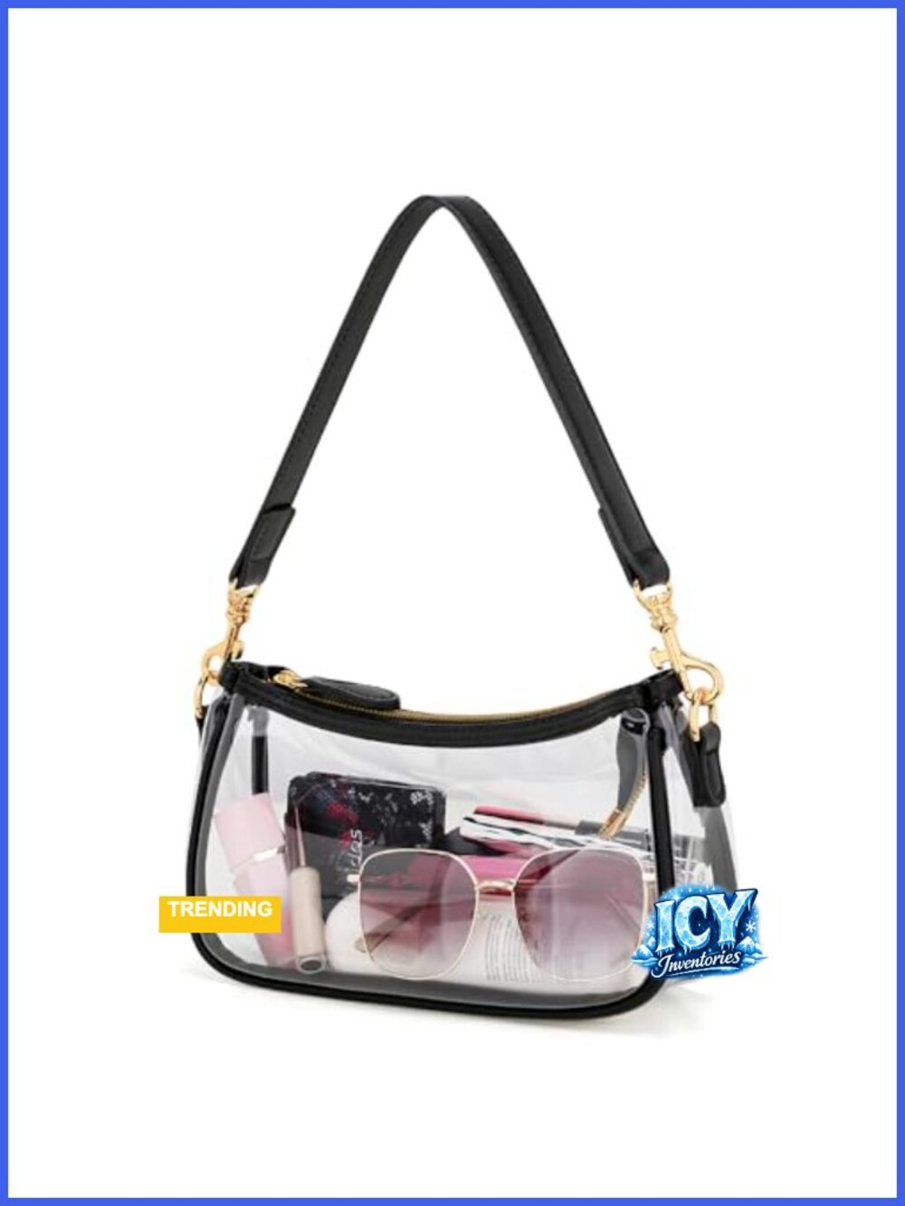 Clear PVC Mini Shoulder Bag with Removable Straps Crossbody